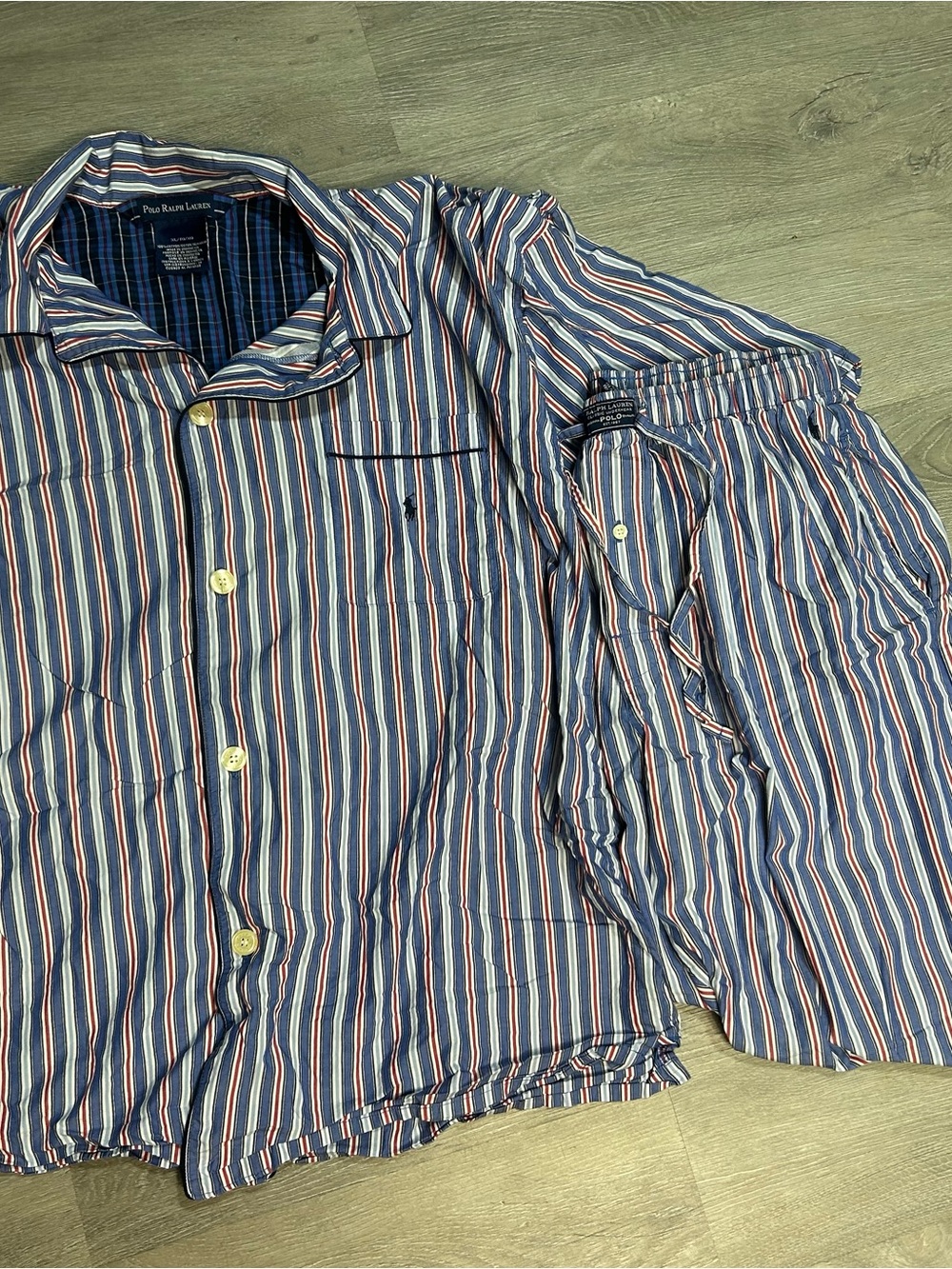 Polo Ralph Lauren Red White And Blue Pajama Shirt Sz XL And Pants Sz L